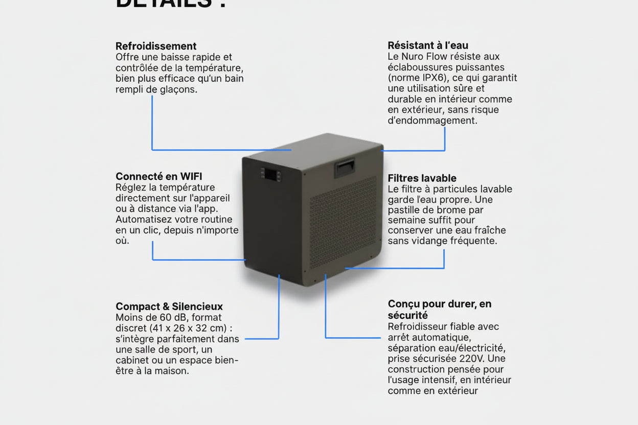 Iced Flow – Refroidisseur connecté pour bain froid / Bain Nordique